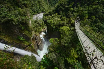 Foto op Canvas The spectacular Paílón Del Diablo waterfall, Baños de Agua Santa, Ecuador  © raquelm.