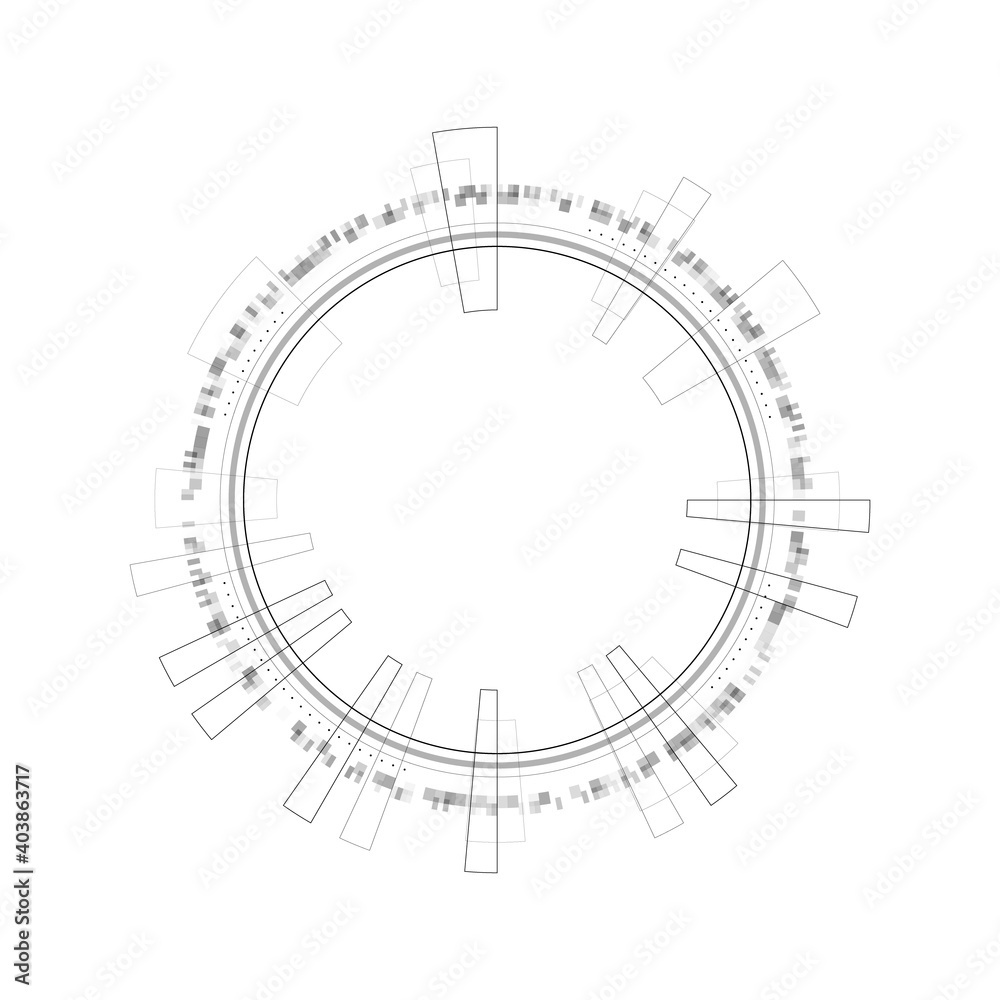 Poster hud circle infographic elements. sci-fi round head-up display for futuristic user interface hud. tec