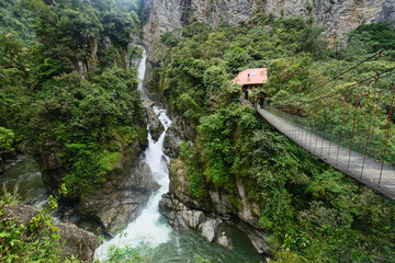 The spectacular Paílón Del Diablo waterfall, Baños de Agua Santa, Ecuador 