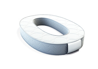 A illustration 3D of a mattress in the shape of number 0