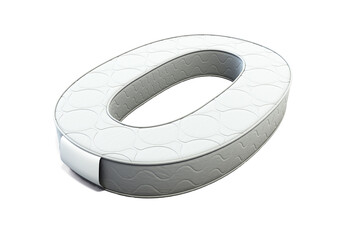 A illustration 3D of a mattress in the shape of number 0