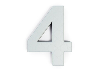 A illustration 3D of a mattress in the shape of number 4