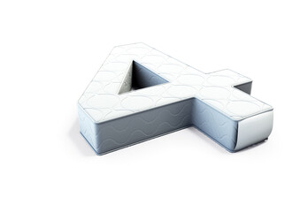 A illustration 3D of a mattress in the shape of number 4
