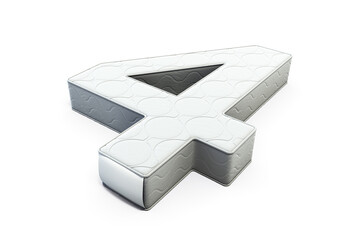A illustration 3D of a mattress in the shape of number 4
