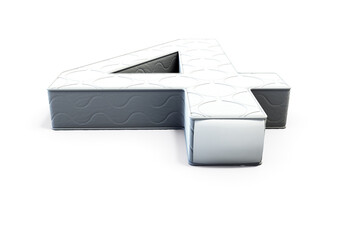 A illustration 3D of a mattress in the shape of number 4