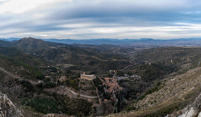 Fototapeta na wymiar Panoramic view of a small catalan village in the mountains