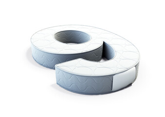 A illustration 3D of a mattress in the shape of number 9