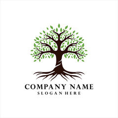 tree logo inspiration.modern design.vector illustration concept, Green tree vector logo design template. Plant, nature and ecology.