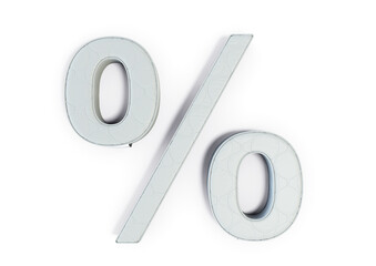 A illustration 3D of a mattress in the shape of percentagem