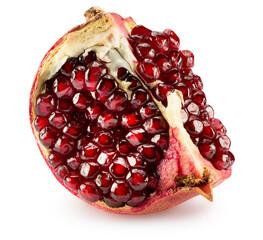 pomegranate slice isolated on a white background