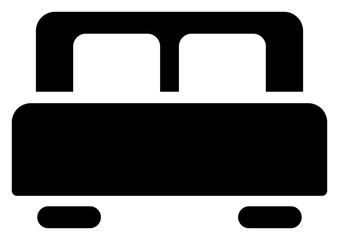 gz1016 GrafikZeichnung - german - Doppelbett Symbol - Schlafzimmer - english - double bed icon. - bedroom - furniture, simple black pictogram on white background - DIN A4 xxl g10105