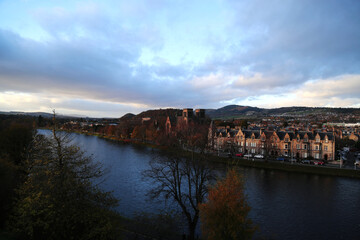 Fototapeta premium View of the city of Inverness on the river Ness, Scotland