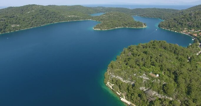 Aerial footage of island in Croatia