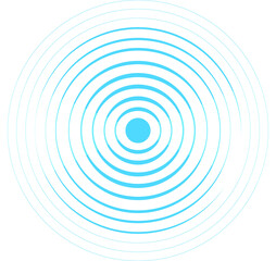 Blue Water rings. Sound circle wave effect vector