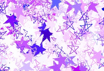 Light Purple vector template with sky stars.
