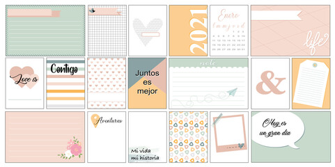 Project life set of cards scrapbooking Spanish - 403870910