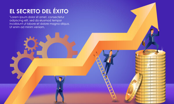 Concepto de &eacute;xito en los negocios. flecha negocio, hombre de negocios.