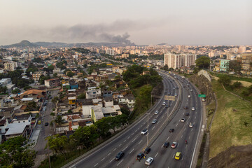 Heavy traffic in Rio de Janeiro, Brazil