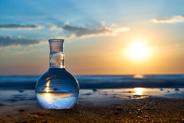 A flask with clean drinking water.