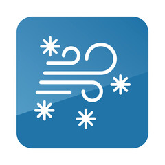 Wind snow snowstorm vector icon. Winter sign