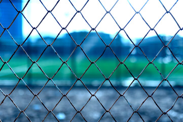 Rusty iron fence