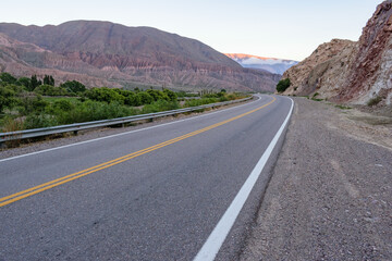 Scenic road that passes through a spectacular valley in northern Argentina
