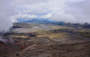 Stunning view from Jose Rivas refuge on Cotopaxi volcano, Cotopaxi National Park, Ecuador