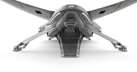 master spaceship in white background close up on rear ramp