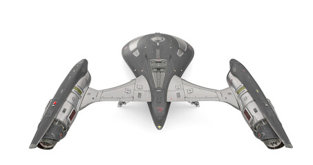 master spaceship in white background top view