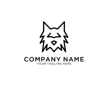 Wolf Logo. Linear logo, in the form of a wolf.
