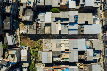 Aerial view of a favela in rio de janeiro, brazil. Slum.