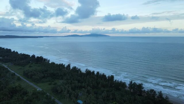 The Sematan Beach and Coastline of the most southern part of Sarawak and Borneo Island