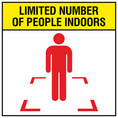 Limited numbers of people indoors concept icon