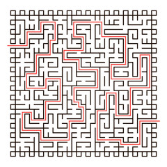 Labyrinth. Logical game for children and adults. Maze vector template isolated on white background.