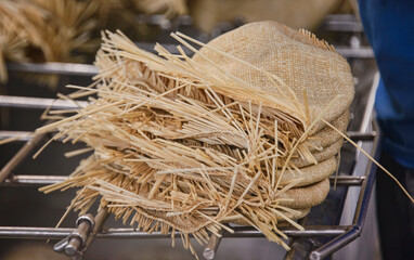 Making and shaping traditional Panama hats (paja toquilla), which actually come from Ecuador.