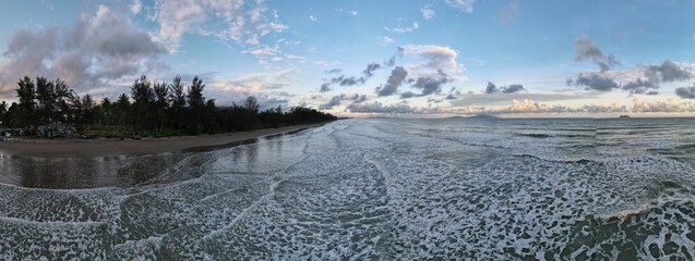 The Sematan Beach and Coastline of the most southern part of Sarawak and Borneo Island