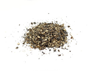 Comfrey herb root used in alternative and chinese herbal medicine, is used as a salve and can treat skin ailments. On white background. Symphytum officinale.