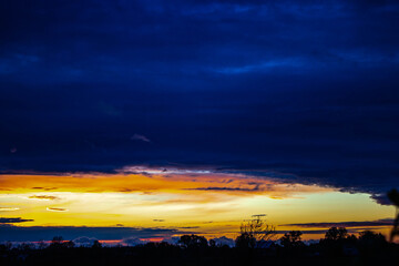 Evening cloudy sunset in Boryspil