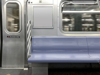 Empty subway car - obrazy, fototapety, plakaty