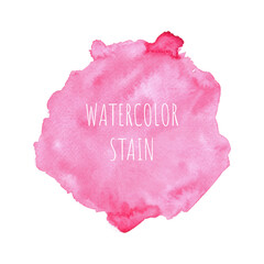 Fototapeta premium Abstract pink watercolor on white background. Colored splashes on paper. Hand drawn illustration