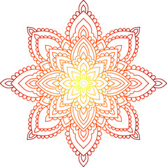 Round golden mandala vector. Traditional oriental ornament with a concentric pattern. Vector element for applying to objects for yoga, meditation, spiritual practices. batik ornament