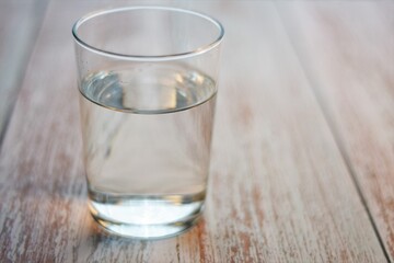 a glass of clear clear water