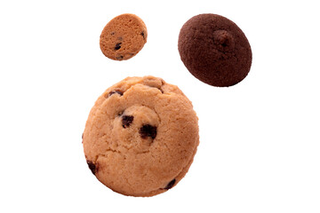 cookies with chocolate  isolated on white background