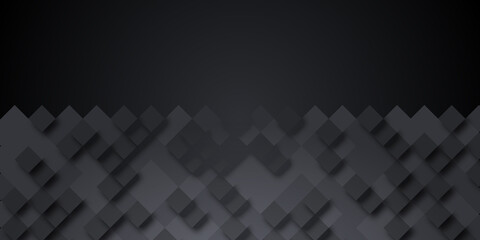 
Abstract dark background of small squares or pixels in shades of black and gray colors. 