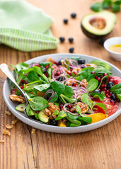 Orange-grapefruit salad with pomegranate seeds