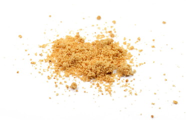 Peanut Butter Powder on a White Background. Ground peanuts.