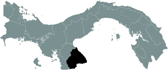 Black location map of the Panamanian Los Santos province inside gray map of Panama