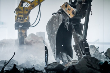 Construction work in a building in progress
