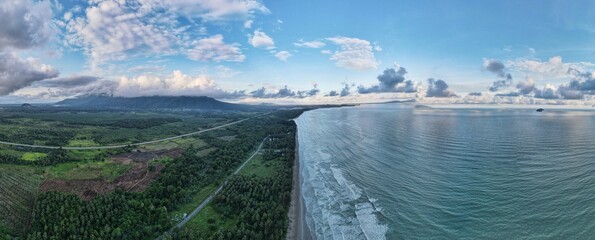The Sematan Beach and Coastline of the most southern part of Sarawak and Borneo Island
