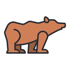 Bear symbol - vector illustration. Camping trip danger symbol icon.